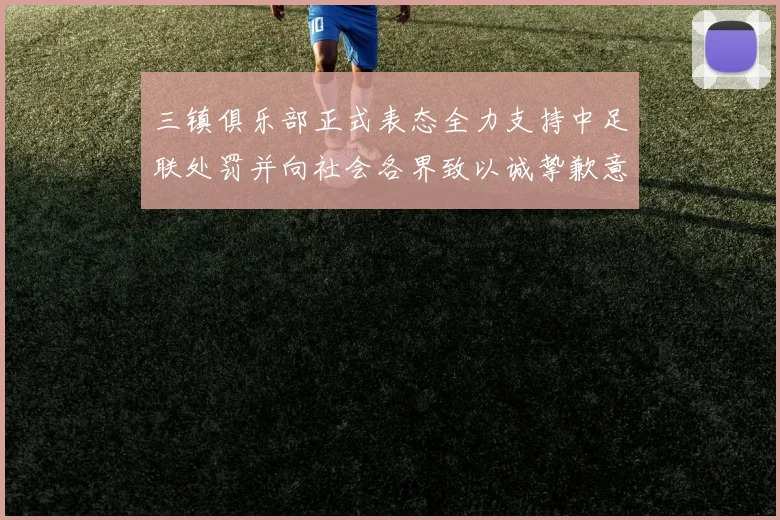 三镇俱乐部正式表态全力支持中足联处罚并向社会各界致以诚挚歉意